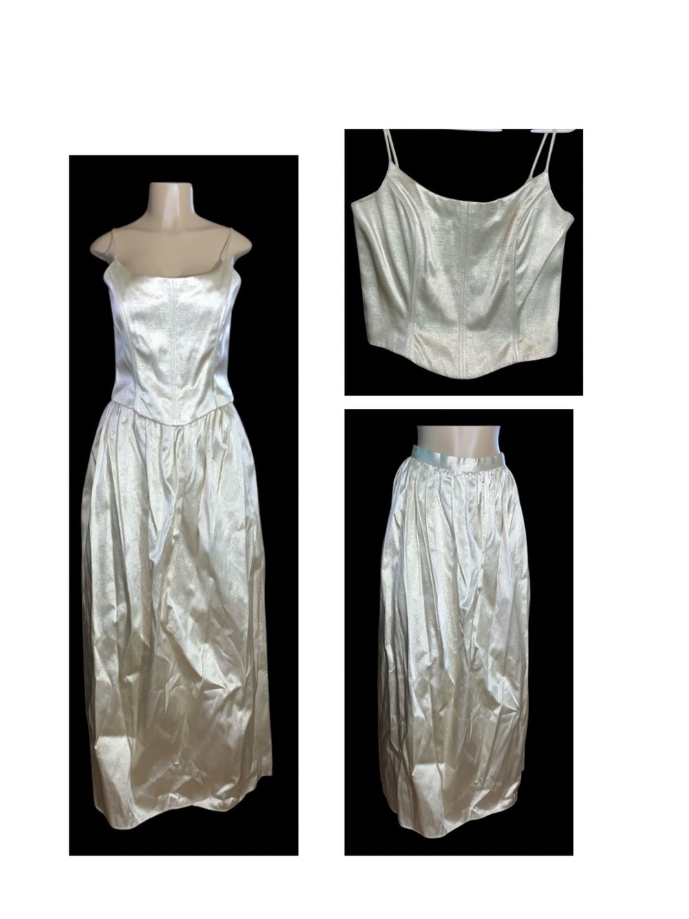 Jessica McClintock for Gunne Sax Gold Two-Piece Evening Skirt Set